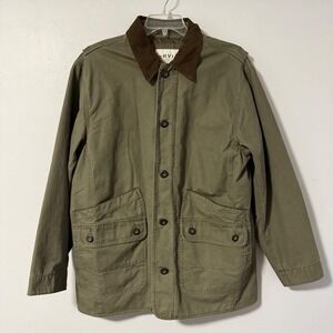 Orvis Classic Collection Mens Olive Green Cotton Canvas Barn Jacket Chore Coat L